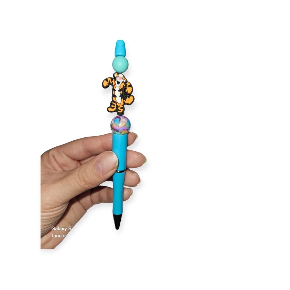Tigger Beaded Pen in Blue